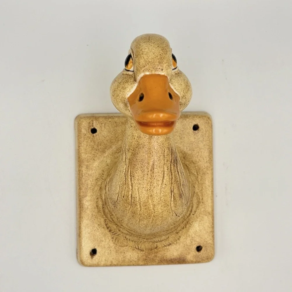 Goose Duck Head Ceramic Wall Mount Hook Apron Towel Holder VTG Farmhouse Granny